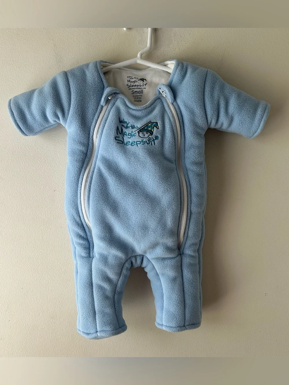 Baby Merlin’s Magic Sleepsuit Microfleece Light Blue Small 3-6 Months 12-18 lbs